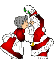 Weihnachtsmann küsst oma